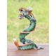 Coiled Stance 10 Inch Green Dragon Sculpture