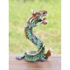 Coiled Stance 10 Inch Green Dragon Sculpture