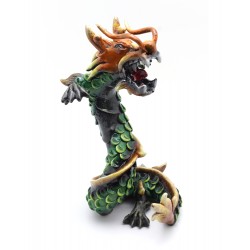 Coiled Stance 10 Inch Green Dragon Sculpture