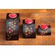 Half Moon Red Floating Vine Flower Mango Wood Nesting Candle Holder