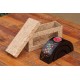 Half Moon Red Floating Vine Flower Mango Wood Nesting Candle Holder