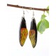 Black Yellow Dragonfly wing Earrings