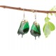 Green Swallow Tail Butterfly Wing Earrings