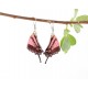 Real Butterfly Wing Pink Swallow Tail Earrings 