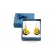 Real Butterfly Wing Speckled Yellow Earrings