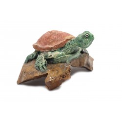 Teak Turtle Sculpture