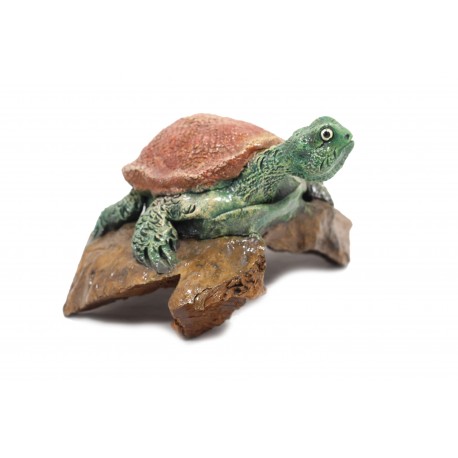 Teak Turtle Sculpture