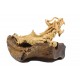Natural Crawling Teak Dragon Sculpture